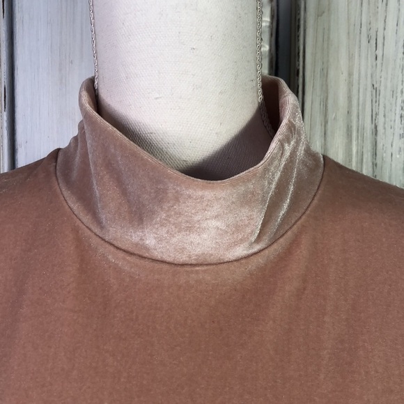 MADEWELL Soft Dusty Blush Mock Turtleneck Short Sleeve Valor Pullover Top Size S - Picture 6 of 9